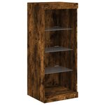 vidaXL Buffet avec lumières LED chêne fumé 162x37x100 cm