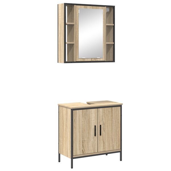 vidaXL Ensemble de meubles de salle de bain 2 pièces chêne Sonoma en bois d'ingénierie