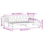 vidaXL Lit de jour et lit gigogne sans matelas 80x200 cm bois massif