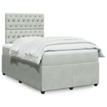 vidaXL Sommier à lattes de lit et matelas Gris clair 120x200cm Velours