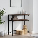 vidaXL Table console chêne fumé 75x35 5x75 cm bois d'ingénierie