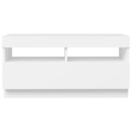 vidaXL Meuble TV avec lumières LED blanc 80x35x40 cm