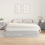 Cadre de lit de rangement vidaXL Gris Sonoma 180x200 cm