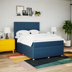 vidaXL Sommier à lattes de lit avec matelas Bleu 160x200 cm Tissu