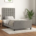 vidaXL Cadre de lit sans matelas gris clair 100x200 cm velours