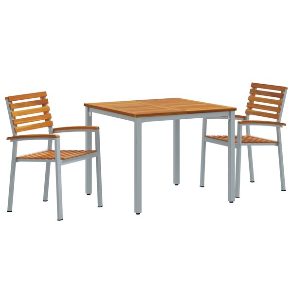 vidaXL Ensemble de salle à manger de jardin 3 pièces en bois massif d'acacia et métal