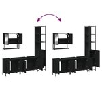 vidaXL Ensemble de meubles salle de bain 4 Pièces noir bois d'ingénierie