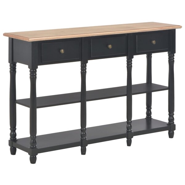 vidaXL Table console noir 110x30x76 cm bois d'ingénierie