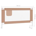 vidaXL Barrière de sécurité de lit d'enfant Taupe 140x25 cm Tissu