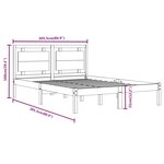 vidaXL Cadre de lit sans matelas blanc 200x200 cm bois massif