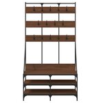vidaXL Porte-vêtements et rangement des chaussures chêne marron