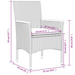 vidaXL Ensemble à manger de jardin et coussins 9 Pièces gris rotin verre