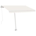 vidaXL Auvent manuel rétractable avec LED 350x250 cm Crème
