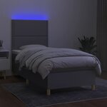 vidaXL Sommier à lattes de lit avec matelas et LED Gris clair 80x200cm