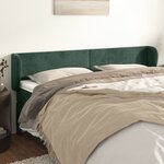 vidaXL Tête de lit avec oreilles Vert foncé 203x23x78/88 cm Velours