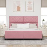 Cadre de lit vidaXL Rose 180x200 cm Velours