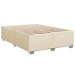 vidaXL Sommier à lattes de lit avec matelas Crème 140x200 cm Tissu