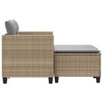vidaXL Canapé de jardin 2 places avec tabourets beige résine tressée