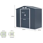 Abri de jardin acier 2,7 m2. avec kit d'ancrage inclus
