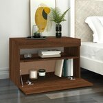 vidaXL Meuble TV avec lumières LED Chêne marron 60x35x40 cm