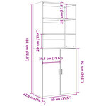vidaXL Buffet haut sonoma gris 80x42 5x185 cm bois d'ingénierie
