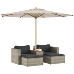 vidaXL Salon de jardin 5 Pièces avec coussins gris résine tressée acacia