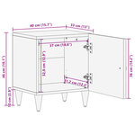 vidaXL Table de chevet 40x33x46 cm Bois de manguier solide