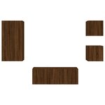 vidaXL Unités murales TV avec LED 5 Pièces chêne marron bois d'ingénierie