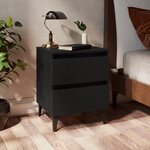 vidaXL Tables de chevet 2 Pièces noir 40x35x50 cm bois d'ingénierie