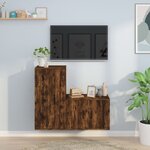 vidaXL Ensemble de meubles TV 2 Pièces Chêne fumé Bois d'ingénierie