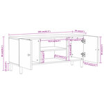 vidaXL Meuble TV 105x33x46 cm Bois d'acacia massif