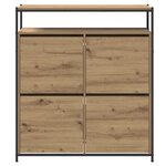 vidaXL Cabinet à chaussures avec 4 tiroirs rabattables Chêne artisanal 100x34x112 cm