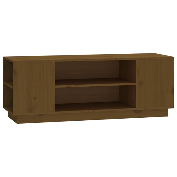 vidaXL Meuble TV Marron miel 110x35x40 5 cm Bois de pin massif