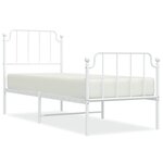 vidaXL Cadre de lit métal sans matelas avec pied de lit blanc 80x200cm