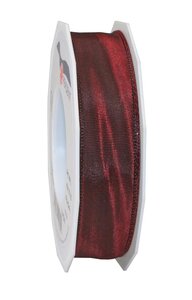 Ruban de soie acetat laitonné lyon 25-m-rouleau 25 mm bordeaux