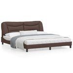 vidaXL Cadre de lit avec tête de lit Marron 180x200 cm Similicuir