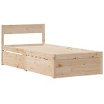 vidaXL Lit avec tiroirs et matelas 90x190 cm bois massif de pin