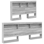 vidaXL Lit bibliothèque gris Sonoma 120x200 cm en bois d'ingénierie