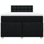 vidaXL Sommier à lattes de lit avec matelas Noir 120x200 cm Tissu