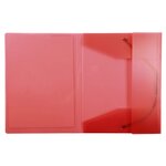 Chemise À Élastiques 3 Rabats Polypropylène Translucide Krea Cover - A4 - Rouge - X 25 - Exacompta