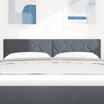 vidaXL Tête de Lit Design Blocs de Diamant Gris Foncé 144 cm Velours