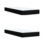 vidaXL Sommier à lattes de lit avec matelas Noir 200x200 cm Tissu