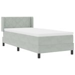 lit box spring vidaXL avec matelas gris clair 90x200 cm en velours
