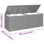 vidaXL Boîte à coussins de jardin Résine tressée 291x100 5x104 cm Noir