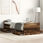 vidaXL Lit sans Matelas Bois Vieilli 75x190 cm Bois d'ingénierie