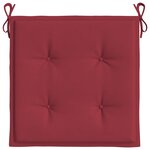 vidaXL Coussins de chaise de jardin lot de 2 rouge bordeaux 50x50x4 cm