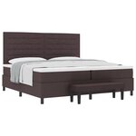 vidaXL Lit à ressorts avec matelas et banc brun foncé 200x200 cm tissu