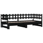 vidaXL Lit coulissant Noir 2x(80x200) cm Bois de pin massif