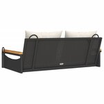 vidaXL Balancelle avec coussins noir 109x62x40 cm résine tressée