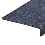 vidaXL Tapis d'escalier 15 Pièces Tissu aiguilleté 65x21x4 cm Bleu